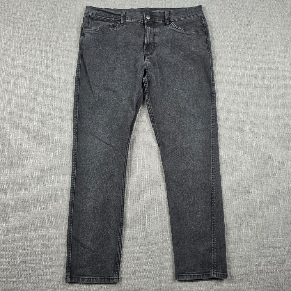 RVCA Mens Jeans 38 Black Denim Pants Slim Straight Stretch Skate Grunge 2000s